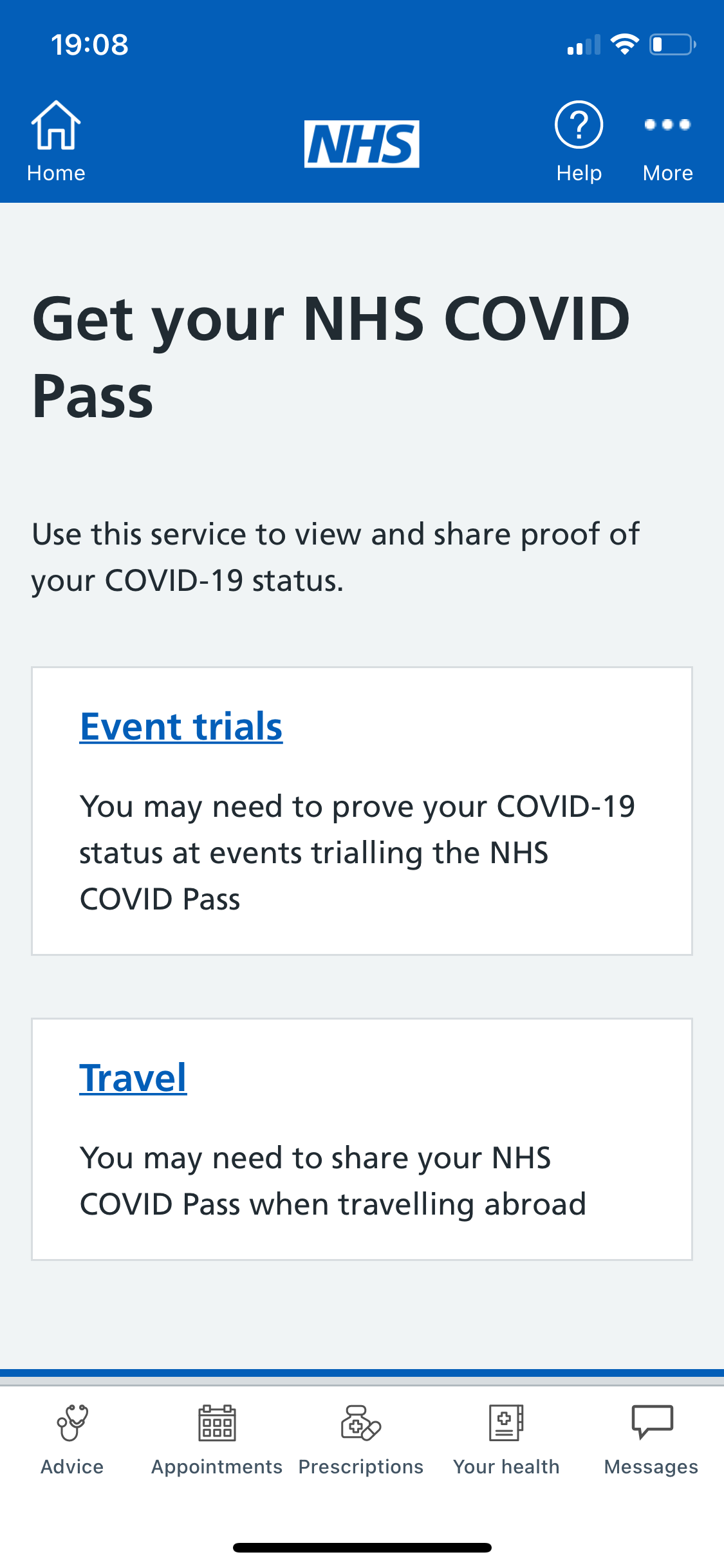 How to use the NHS App to access your UK COVID Pass