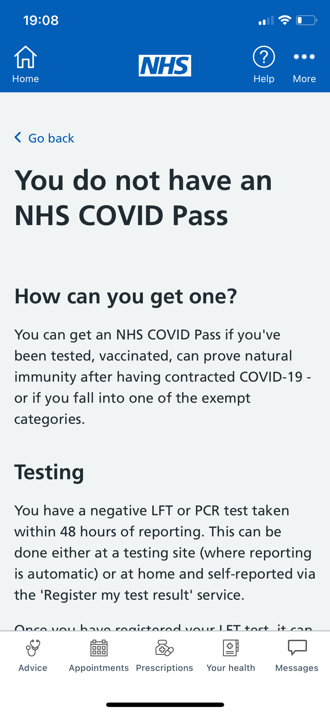 How to use the NHS App to access your UK COVID Pass