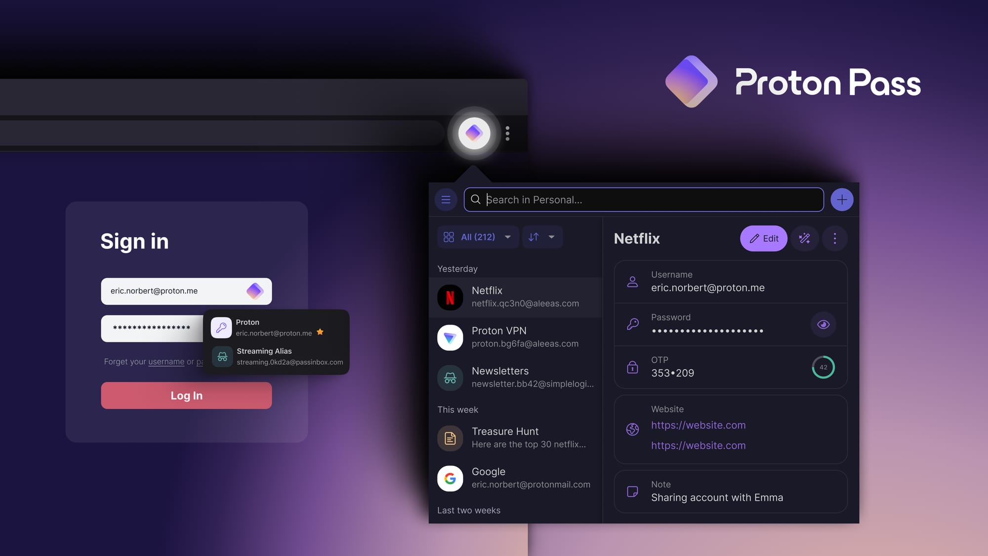 Proton Pass browser extension