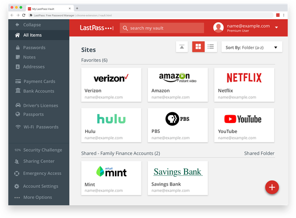 LastPass desktop vault